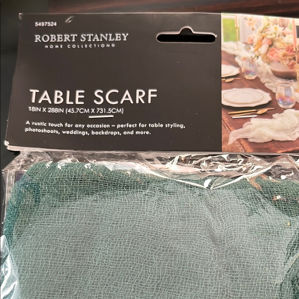 Four (4) Green Woven Table Scarfs for Dining